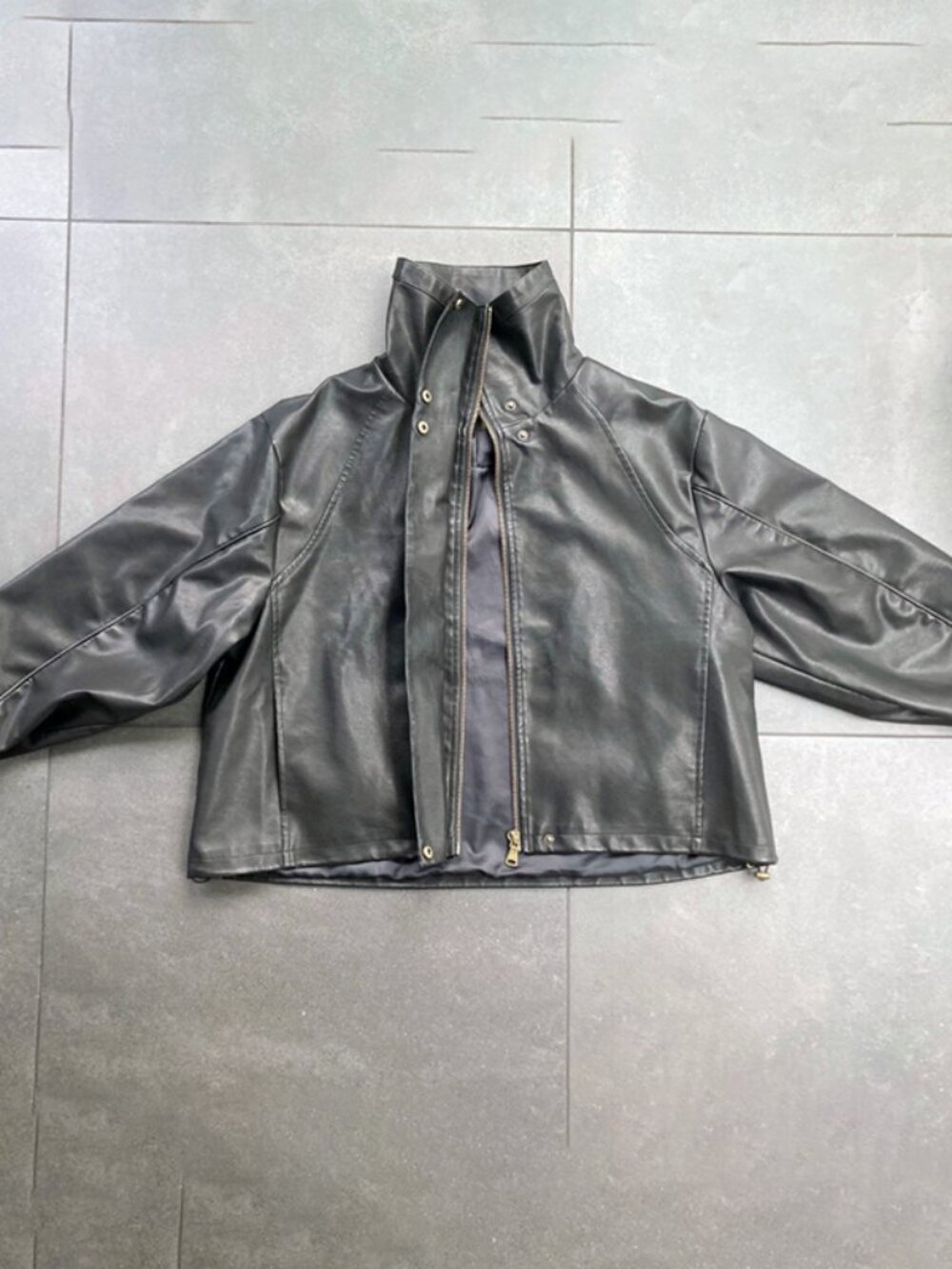 Lioness Shoreline Funnel Faux leather jacket - NOIR XXS